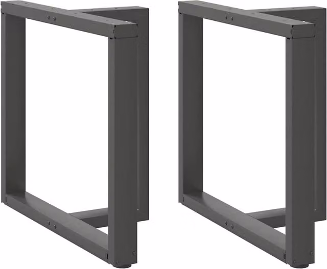 Berkfield Home T-Shaped Dining Table Legs, 2 Piece Anthracite and Black Steel Set, W/D/H: 70 x 35 x 72-73 cm