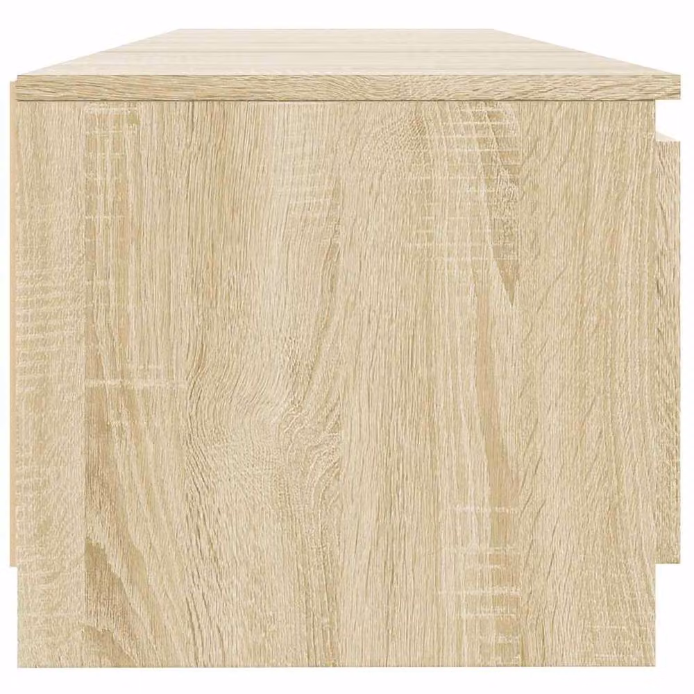 Berkfield Home Modern TV Cabinet with LED Lights in Sonoma Oak and Beige, W: 140 cm, D: 40 cm, H: 35.5 cm – 3