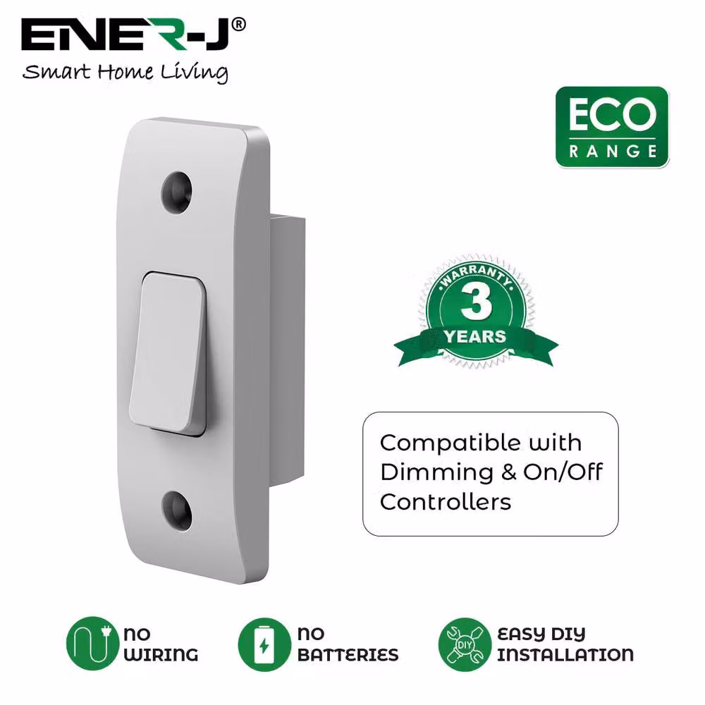 ENER-J Wireless Kinetic Grid Switch Architrave Series in White – 2