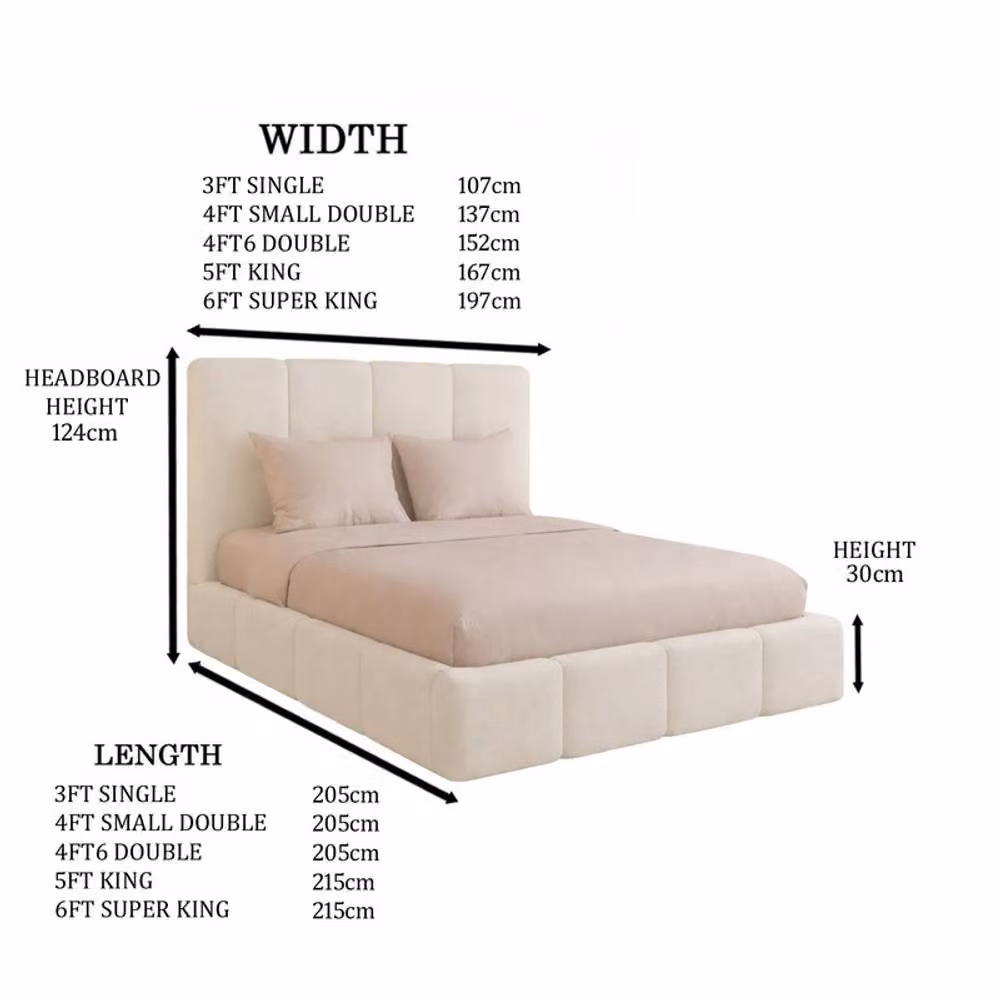 Desire Deco Monaco Plush Velvet Upholstered Bed Frame in Beige – 2
