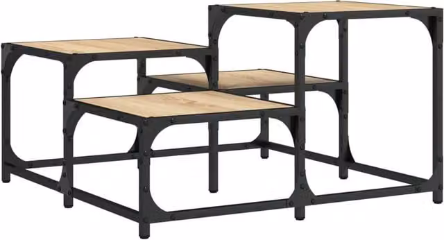 Berkfield Home Sonoma Oak Coffee Table in Brown, W/D/H: 68 x 68 x 40 cm