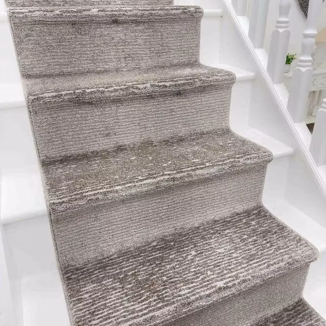 runrug Quin Stair Runner Carpet, Mid Grey, W: 66 cm, L: 540 cm