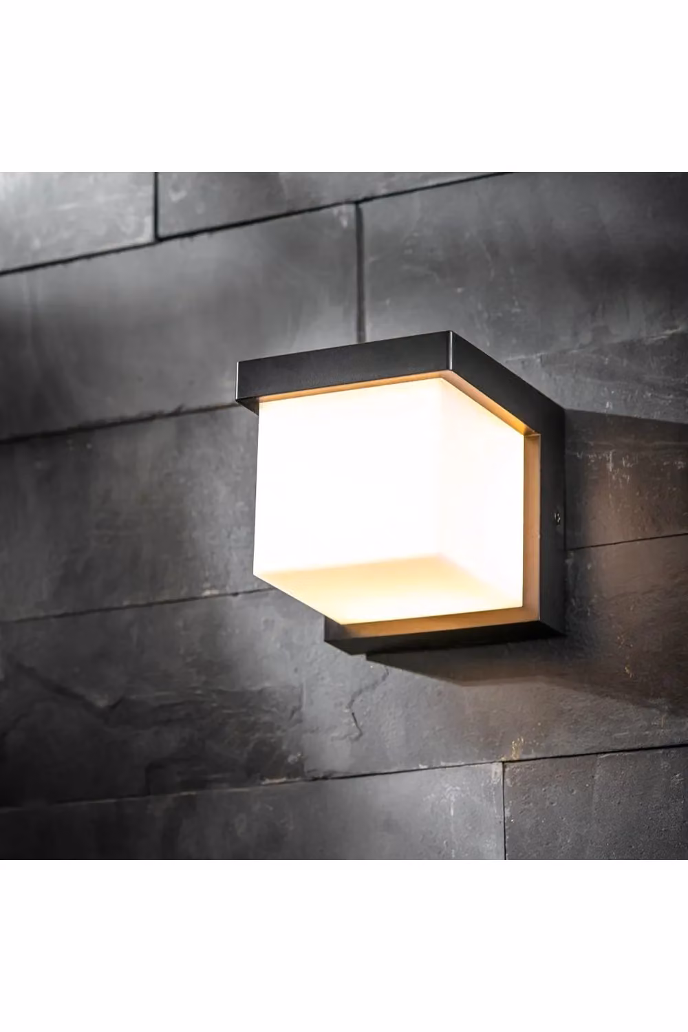 CGC Lighting Black Cube LED Outdoor Wall Light, 4000k Natural White, IP65, W/D/H: 13.0 x 11.5 x 11.5 cm – 5