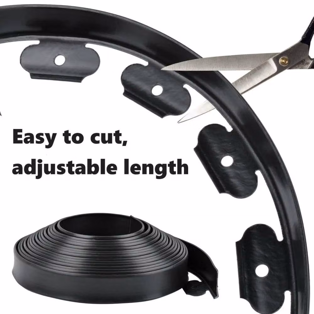 NESTLUNE L-Shape Flexible Garden Lawn Edging, Black, 10 m – 2