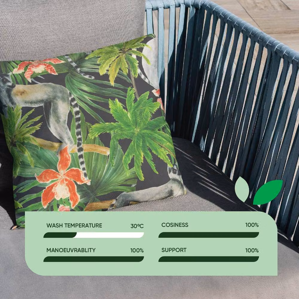 Gardenwize Pack of 2 Multicolour Lemur Printed Outdoor Scatter Cushions with Removable Washable Covers – 3