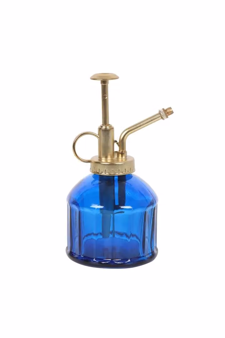 KDMD Vintage Blue Glass Plant Mister with Gold Metal Accents – 2