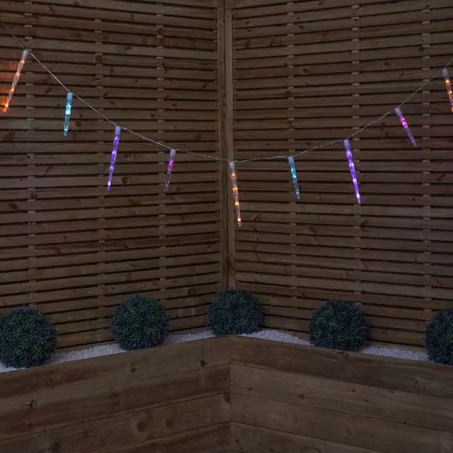 Samuel Alexander 6.9m Icicle Christmas Chaser Lights with 72 Multicolour RGB LEDs