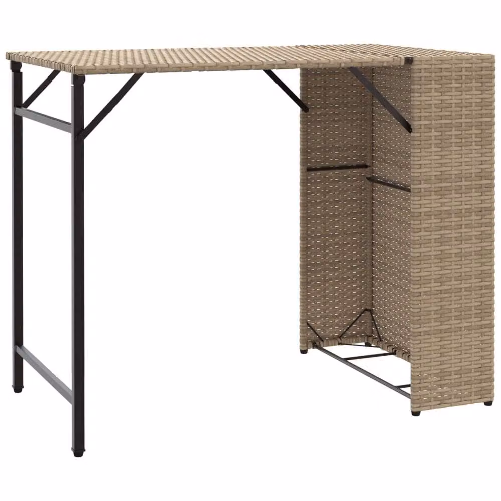 Berkfield Home 5 Piece Foldable Garden Dining Set in Beige Poly Rattan and Steel – 3