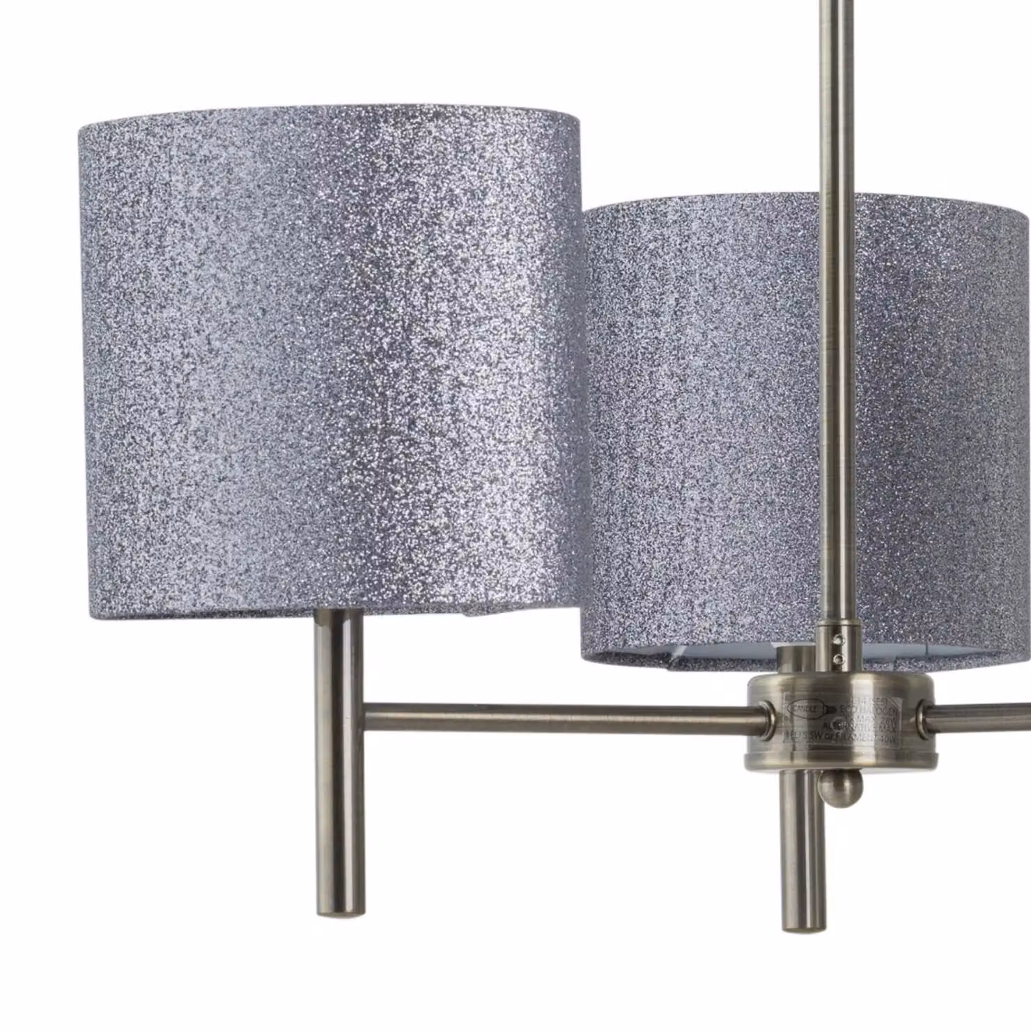 First Choice Lighting Brea Antique Brass 3 Light Ceiling Fitting with Grey Fabric Shades – 2