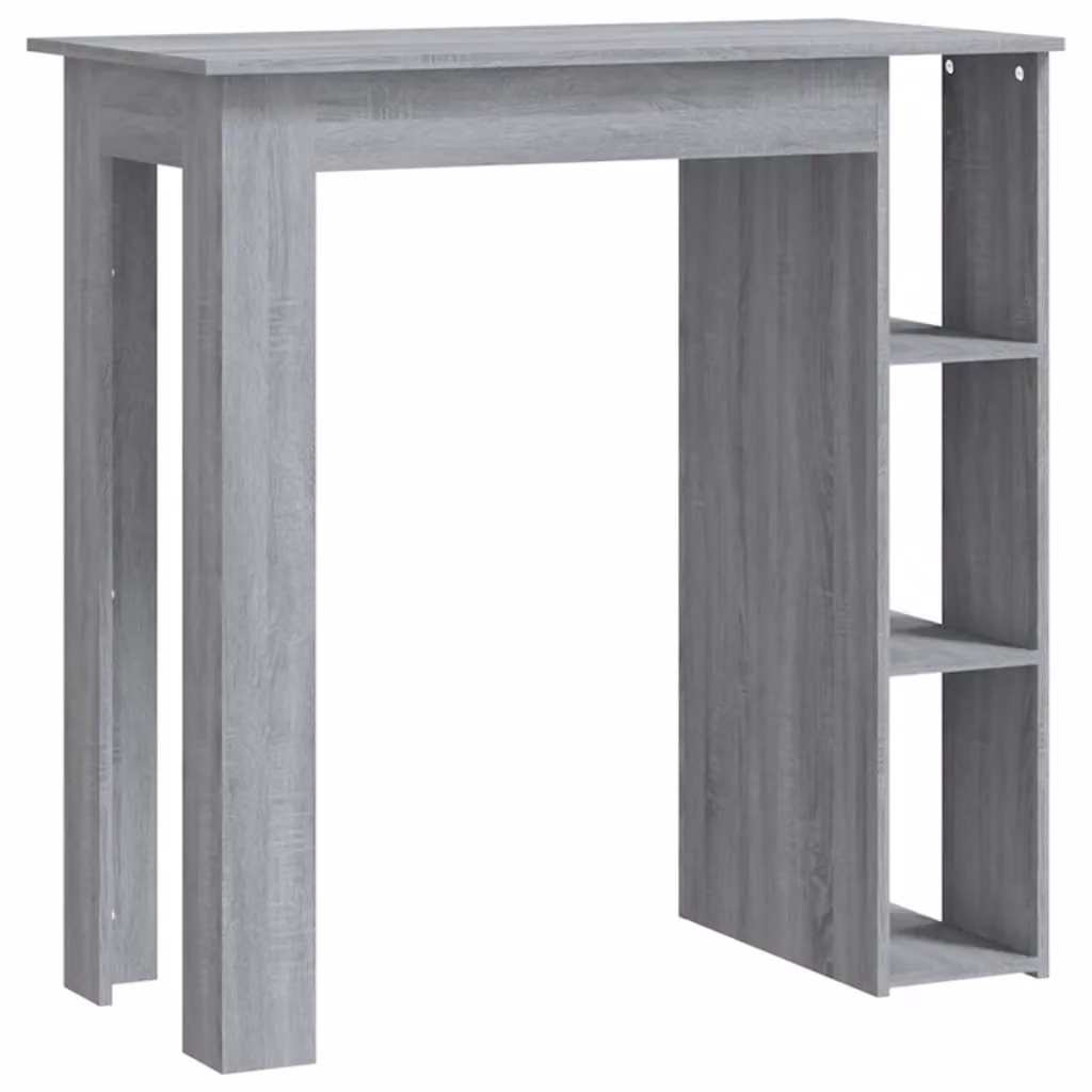 Berkfield Home Bar Table with Shelf in Grey Sonoma, W/D/H: 102 x 50 x 103.5 cm – 2