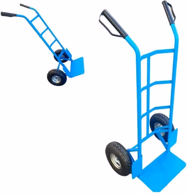 VOGREX Blue Heavy Duty Steel Hand Trolley with Pneumatic Tyres, 250kg Load Capacity, W/D/H: 120 x 35 x 21 cm – 1