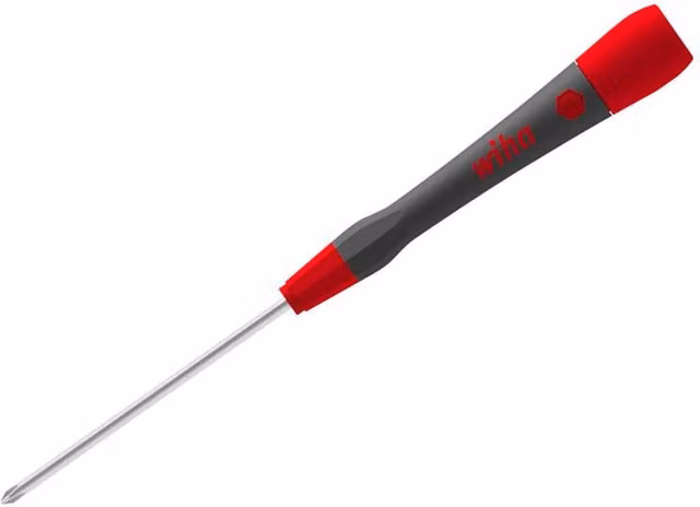 Wiha PicoFinish Phillips PH1 Fine Screwdriver, Black and Red