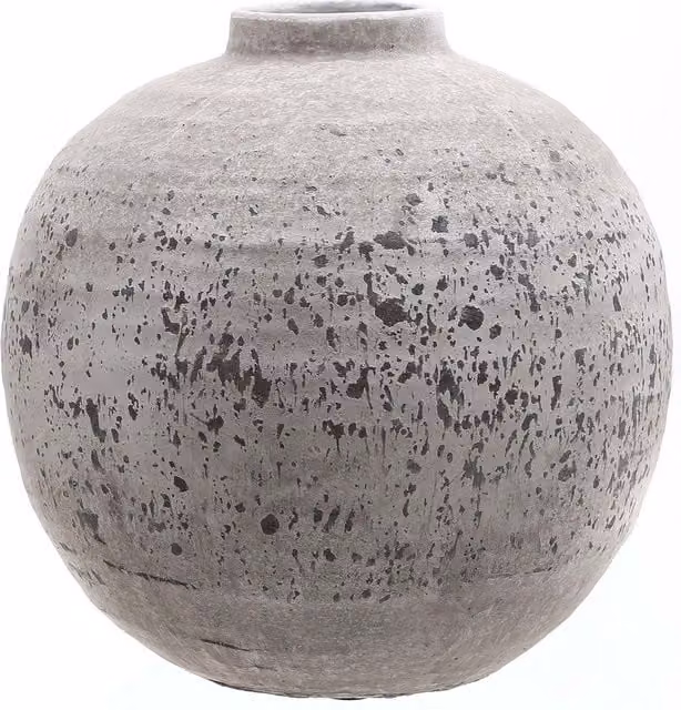 Hill Interiors Tiber Stone Ceramic Vase in Grey