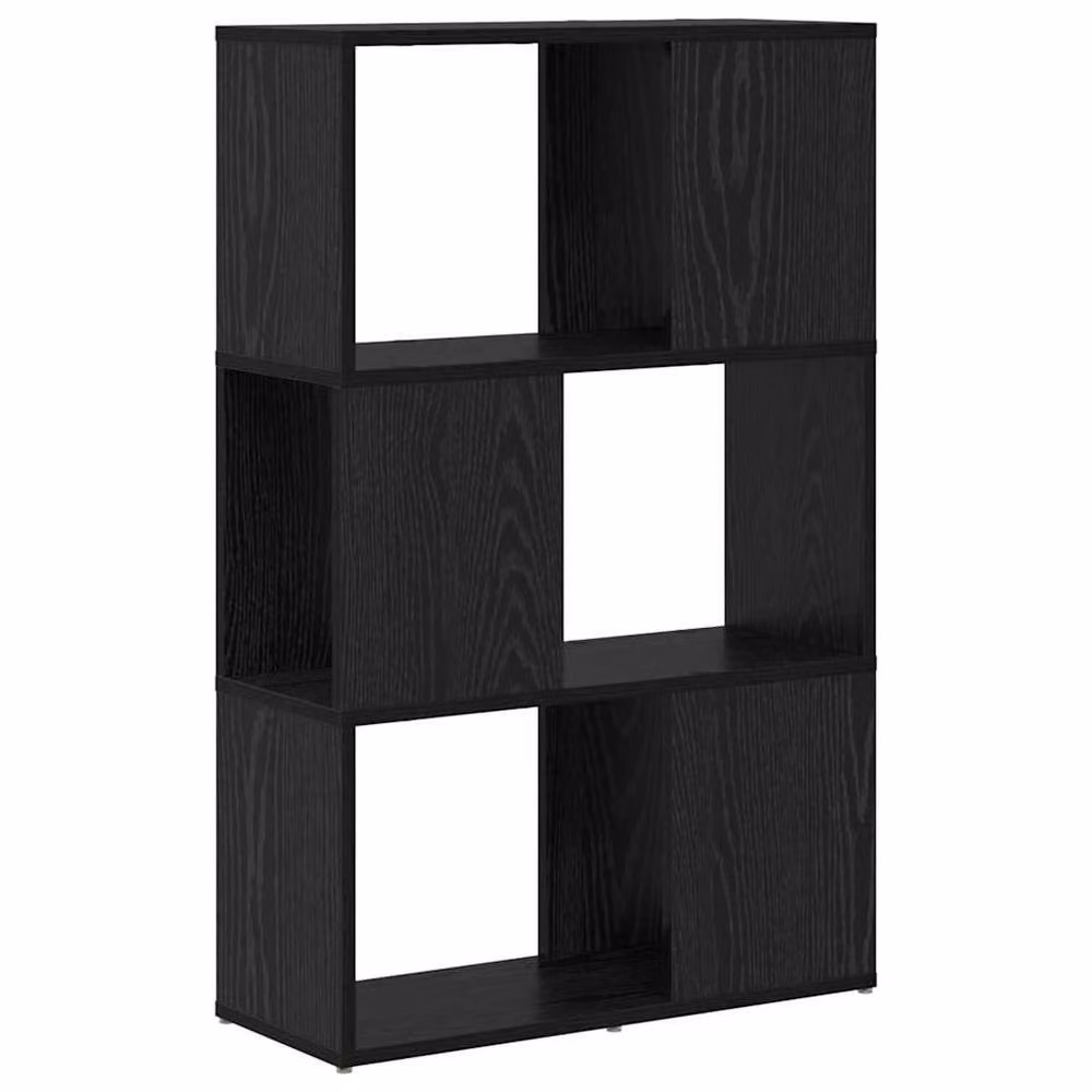 Berkfield Modern Black Oak Home Entertainment Centre in Engineered Wood, W/D/H: 60 x 24 x 94 cm – 4