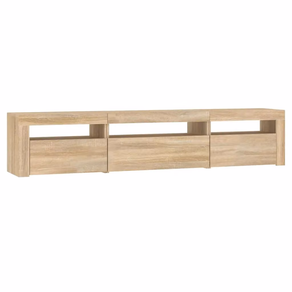 Berkfield Home Modern TV Cabinet with LED Lights in Sonoma Oak Brown, W: 195 cm, D: 35 cm, H: 40 cm – 3