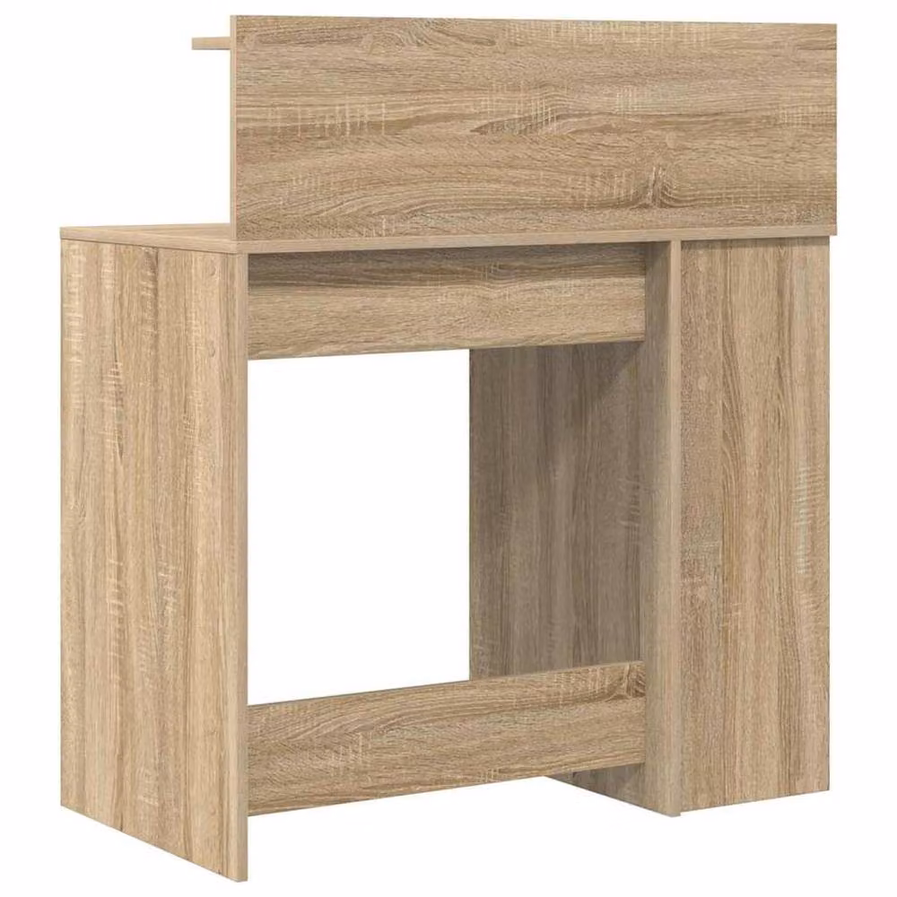 Berkfield Modern Writing Desk with Storage in Sonoma Oak, W/D/H: 90 x 48 x 101.5 cm – 4