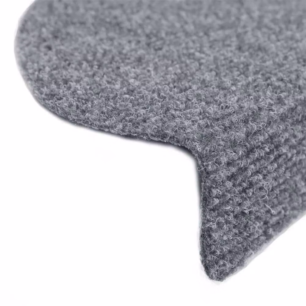 Berkfield Home Self-adhesive Needle Punch Stair Mats, Light Grey, W/D/H: 65 x 21 x 4 cm – 3