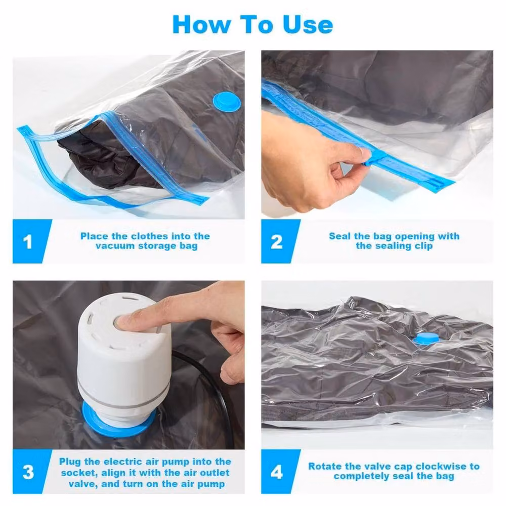 SPETLEK Vacuum Storage Bags with Electric Pump, Clear, 100 cm – 2
