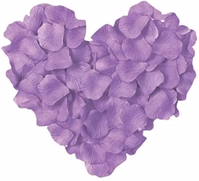 Shatchi 300pcs Light Purple Silk Rose Petal Confetti for Weddings, Anniversaries and Mother's Day Table Decorations