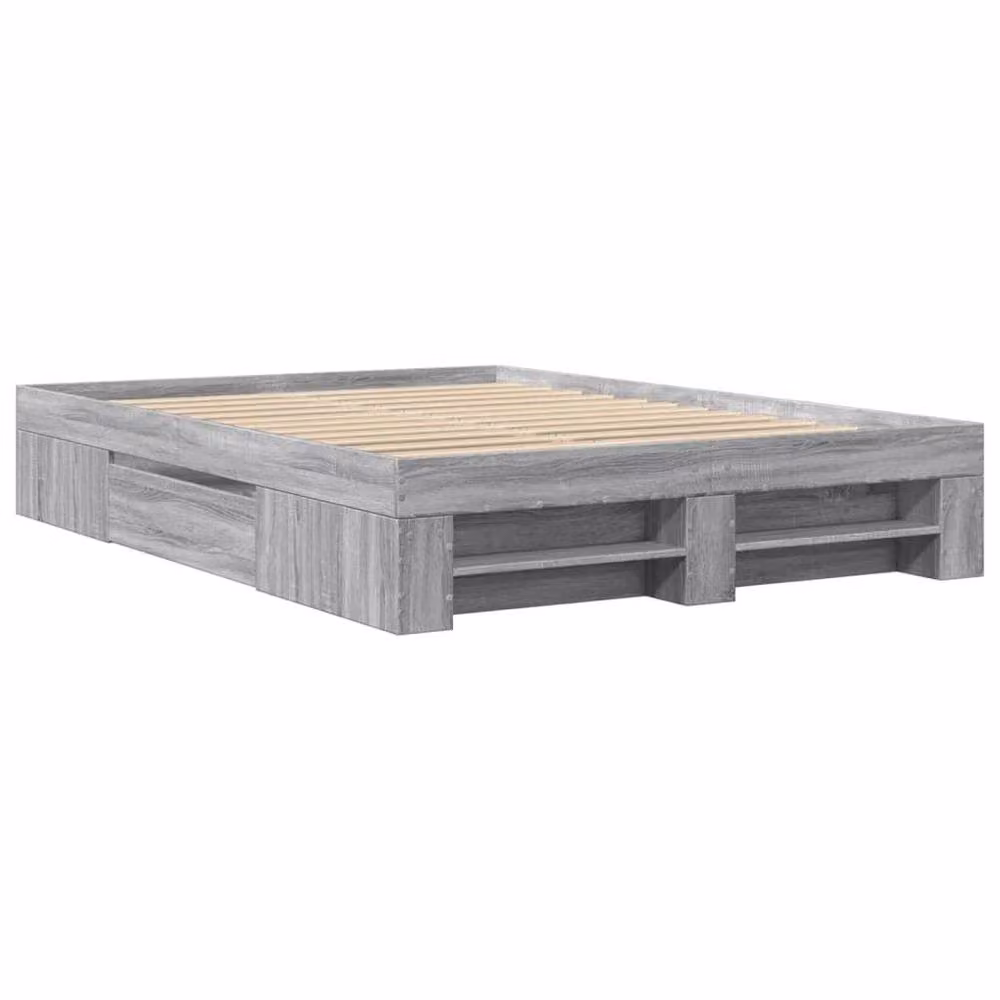 Berkfield Home Sonoma Small Double Bed Frame in Grey Engineered Wood, W/D/H: 120 x 200 cm – 3