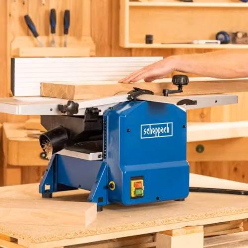 Scheppach HMS1070 Benchtop Planer Thicknesser, 1500W, 8500rpm, Blue, Width: 254 mm, Height: 120 mm – 2