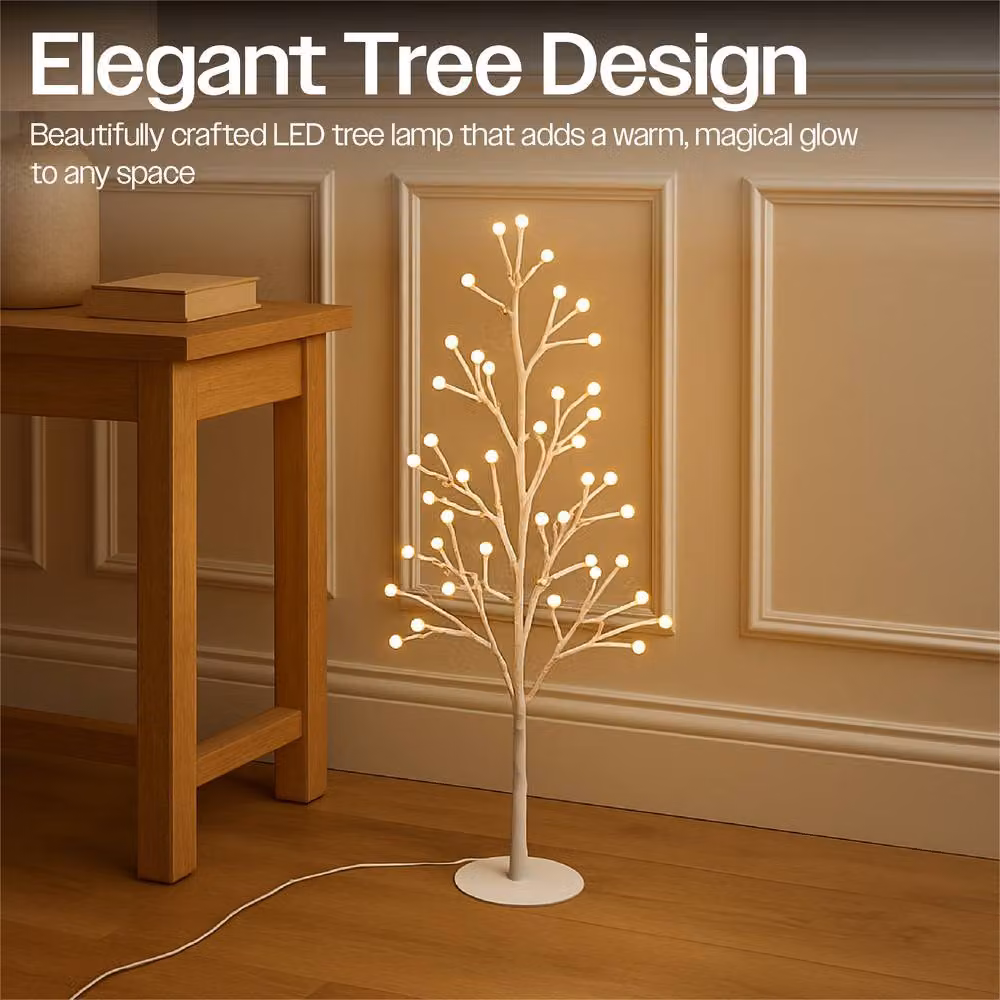 Xmas Haus White Micro LED Christmas Tree with 96 Warm White Lights, Height: 90 cm – 2