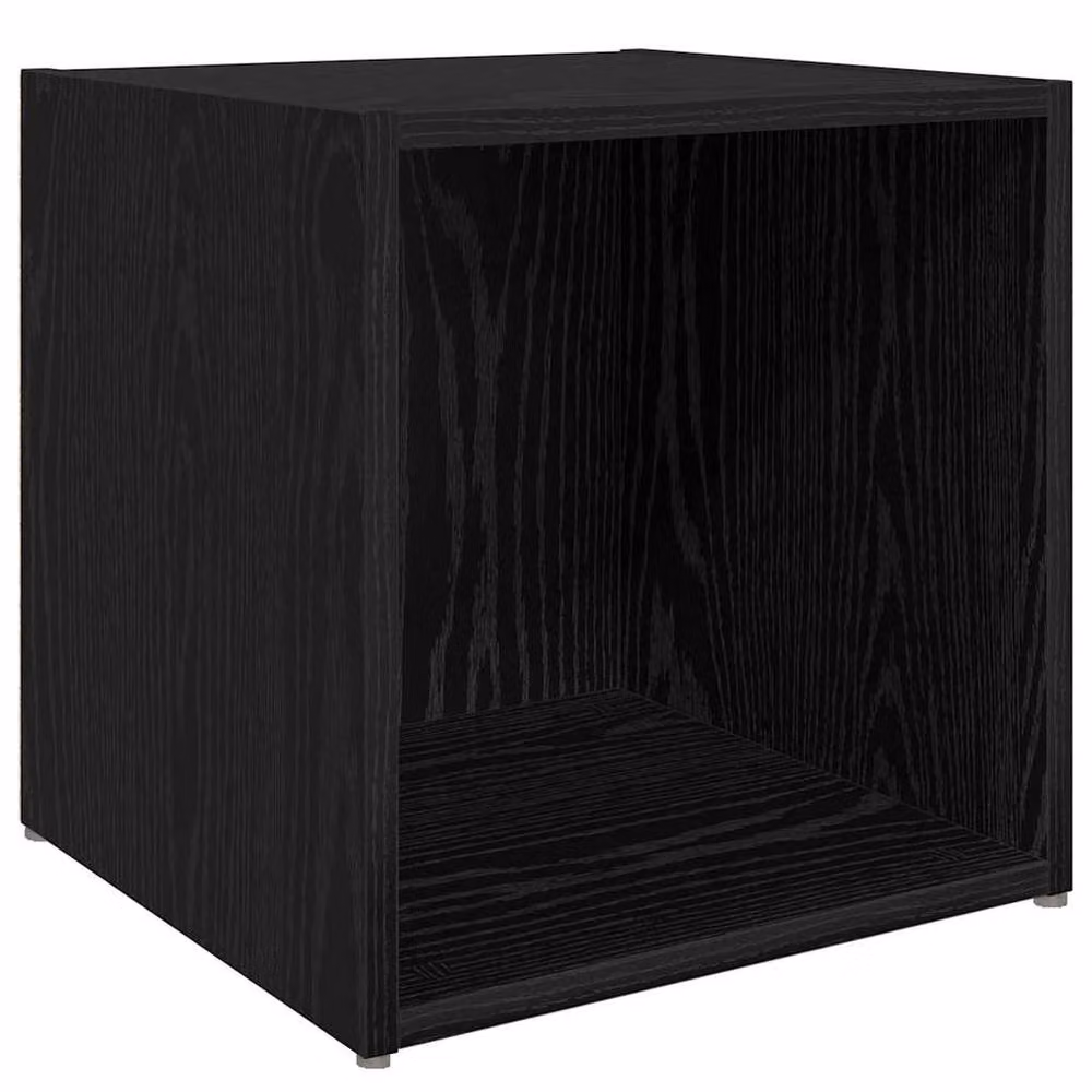 Berkfield Home 8-Piece Modern TV Cabinet Set with Storage Shelves in Black Oak Matt Engineered Wood – 4