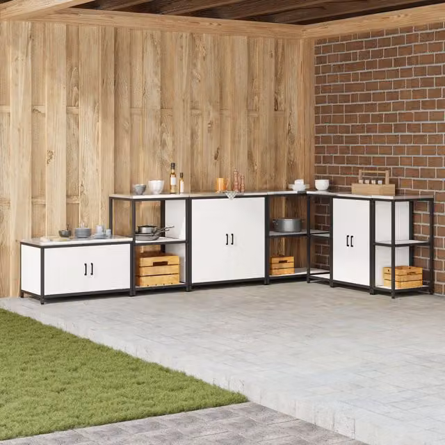 Berkfield Home Kitchen Storage Shelf in White Matt Metal – 1