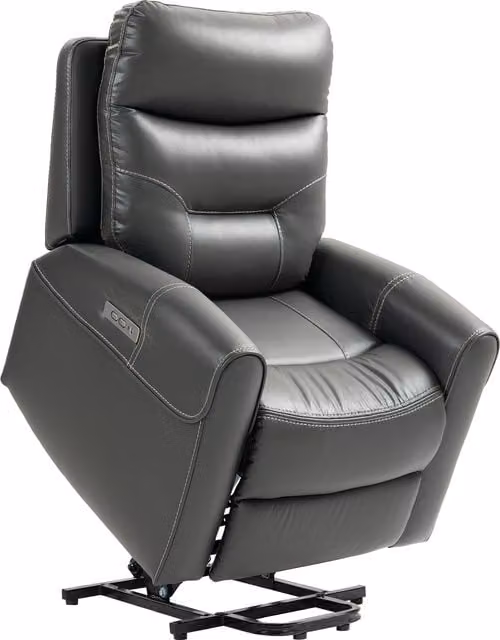 HOMCOM Power Lift Recliner Chair for Seniors in Charcoal Grey with USB Ports and Remote Control