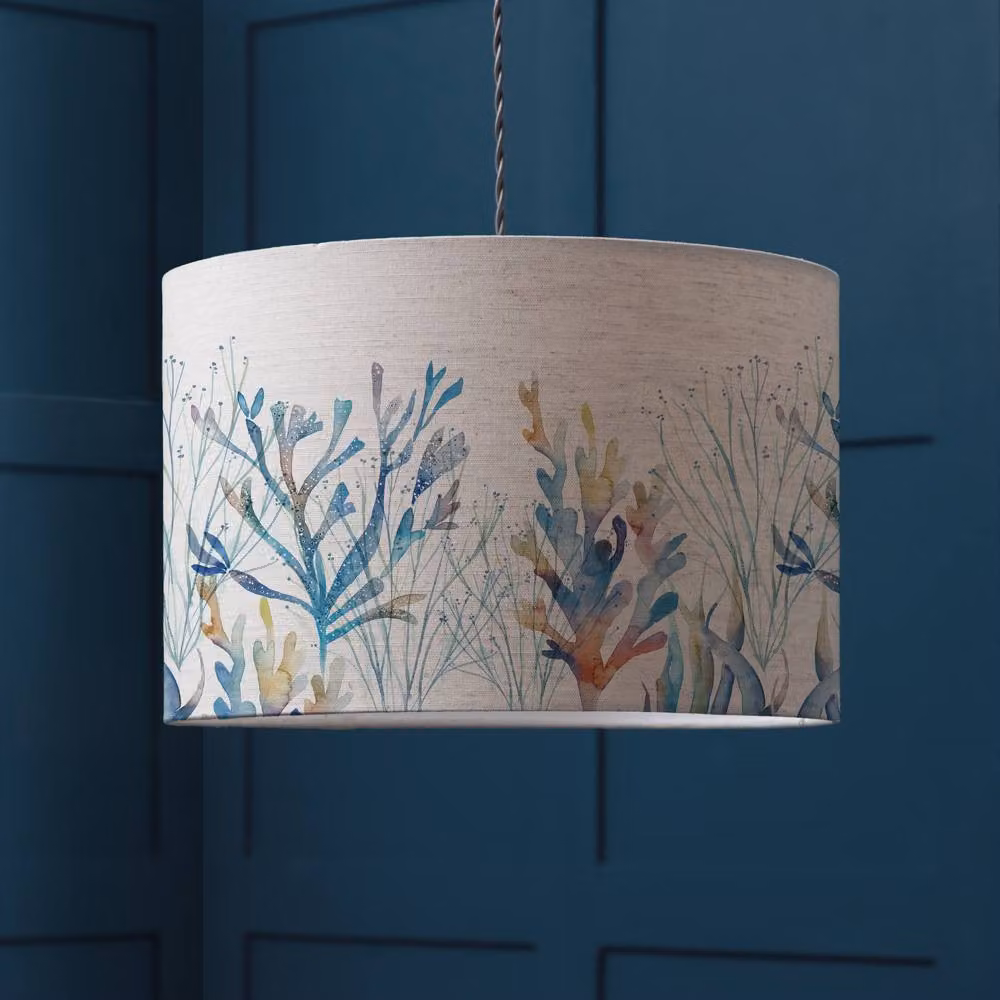 Voyage Maison Coral Reef Eva Cylinder Fabric Lampshade in Cobalt Blue and Multicolour – 2