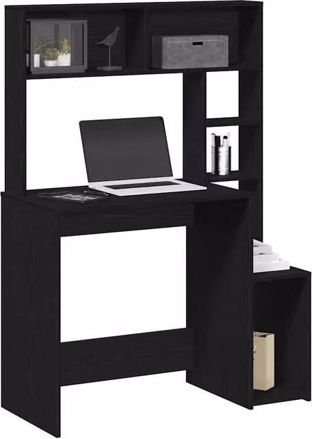 Berkfield Home Computer Desk with Shelves in Black, W/D/H: 100 x 45 x 140 cm – 1