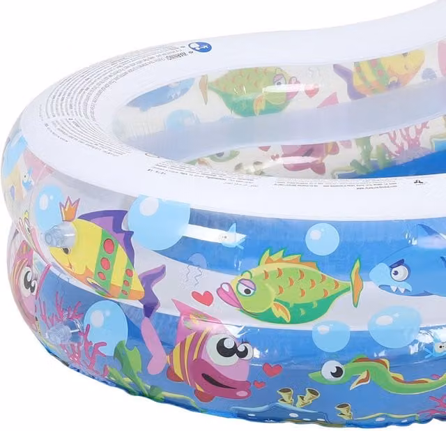 Kidkid Inflatable PVC Childrens Pool with Ocean Print in Blue and Multicolour