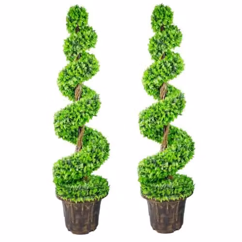 Leaf 120cm Artificial Purple Spiral Tree with Green Decorative Planter