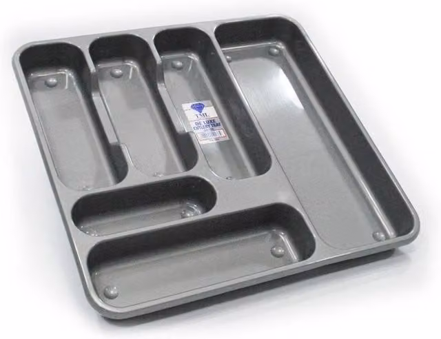 TML Large Silver Plastic Cutlery Tray