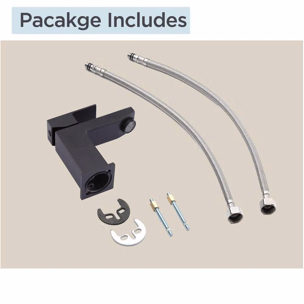 BATHWEST Matte Black Single Lever Brass Basin Mixer Tap – 5