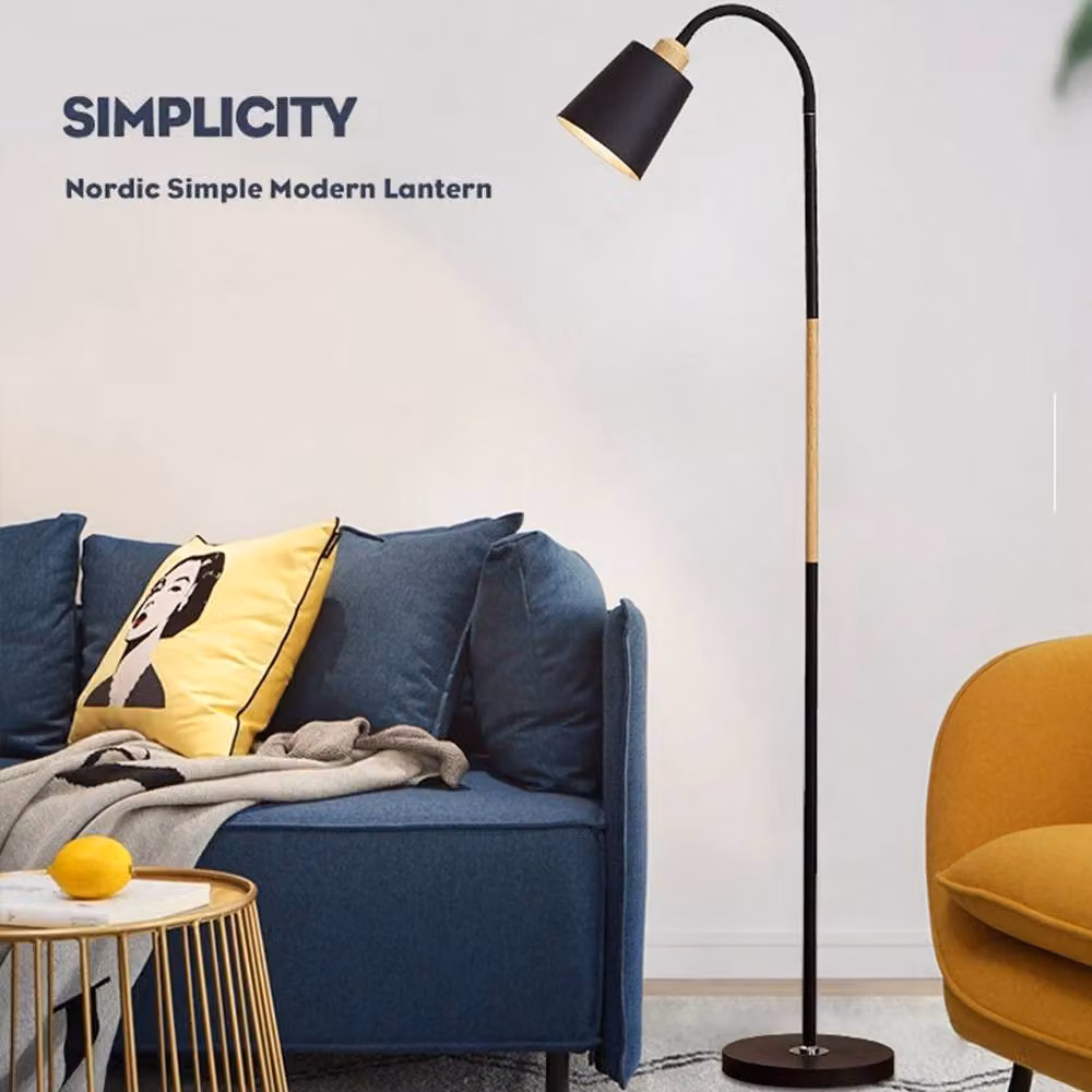 Ventryn Modern Adjustable Metal Floor Lamp in Black and Gold for Living Room, Bedroom or Home Office, Height: 160 cm – 2