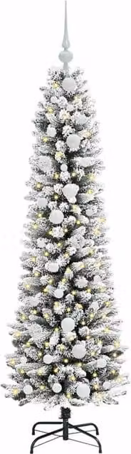 Berkfield Home Artificial Christmas Tree with 150 LEDs in Green and White – 1