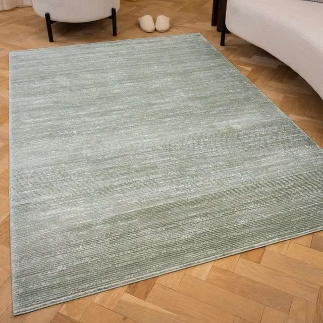 THE RUGS Carmel Modern Striped Area Rug in Green, Stain Resistant, W: 200 cm x L: 290 cm