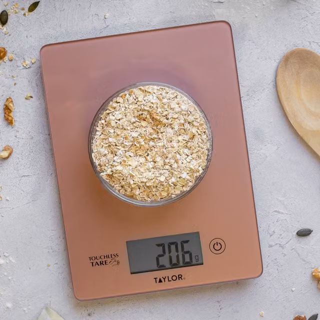 Taylor Digital Kitchen Scale in Rose Gold, 5kg Capacity