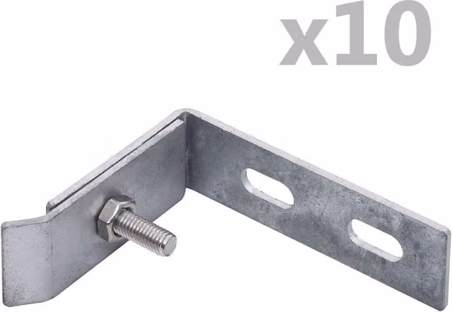 Berkfield Home Wall Mounted Corner Connector, 10 Set, Silver Stainless Steel