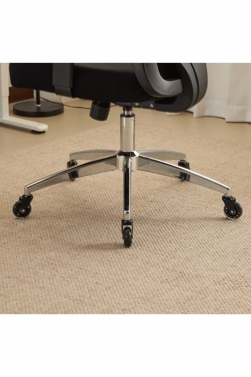 Home Source Ergonomic Black Fabric Office Chair with Headrest and Armrests – 2
