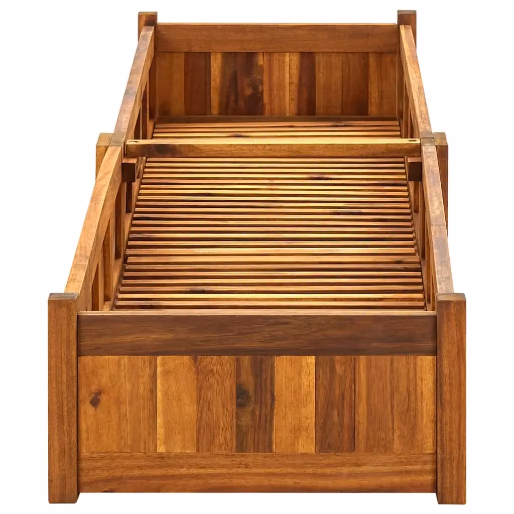 Berkfield Home Garden Acacia Wood Raised Bed in Brown, W/D/H: 200 x 50 x 25 cm – 3