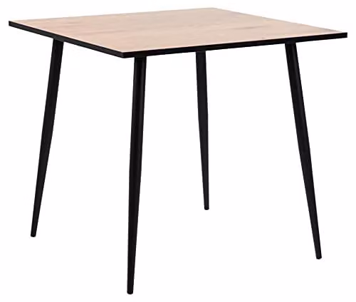 Actona Wilma Square Dining Table in Wild Oak with Black Legs, W/D/H: 80 x 80 x 75 cm – 1