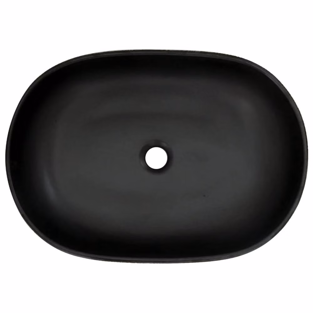 Berkfield Home Oval Ceramic Countertop Basin in Black and Blue, W: 59 cm, D: 40 cm, H: 14 cm – 3
