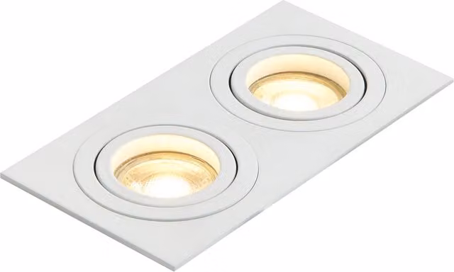 Litecraft Adjustable Recessed Double Rectangular Downlight in White