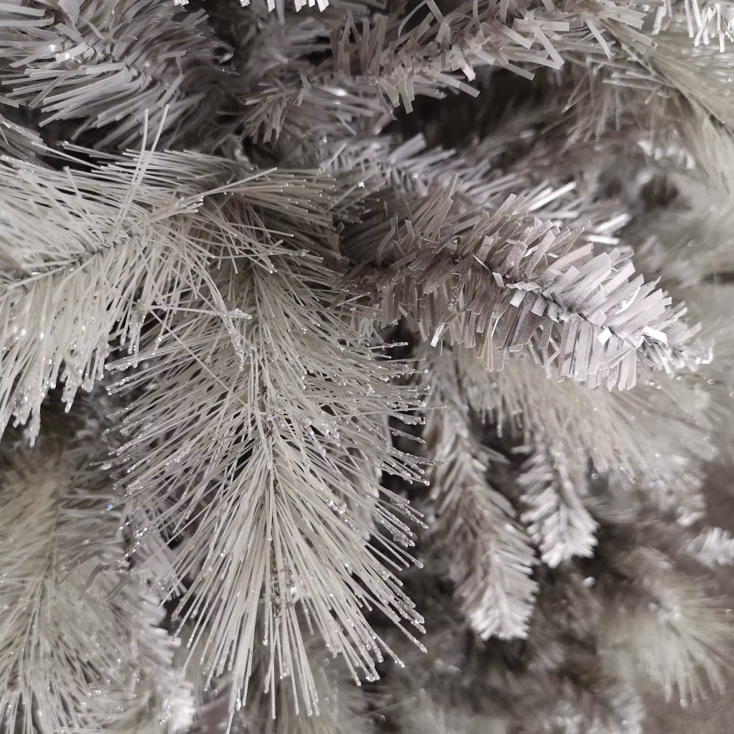 Samuel Alexander Premier 2.4m Silver Glitter Tip Fir Christmas Tree in Green and Grey PVC – 2