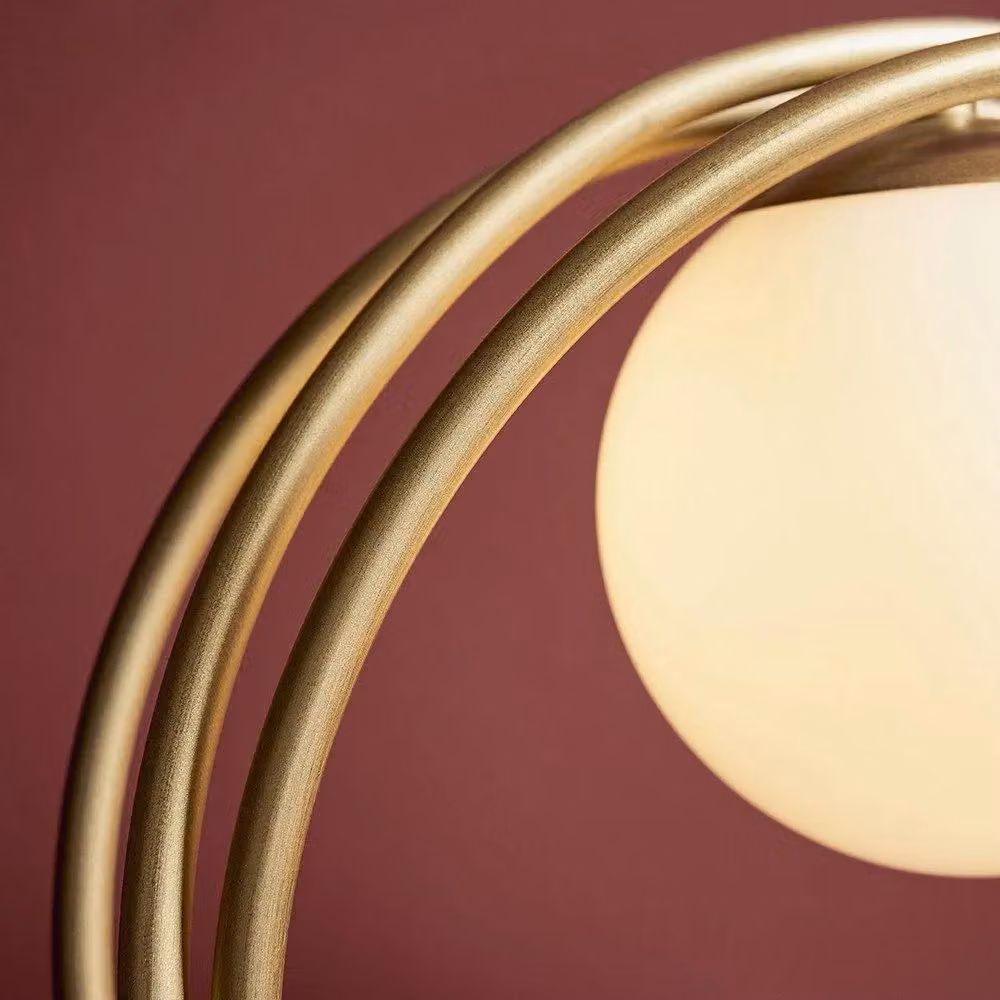 Netlighting BERGAMO Contemporary Glass Table Lamp in Gold/Brass – 4