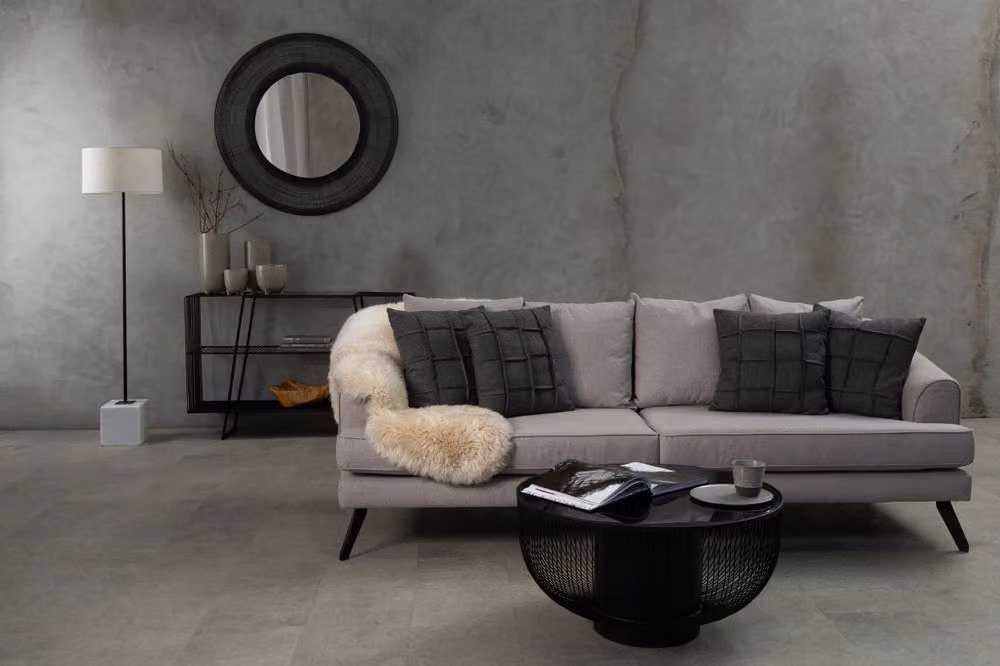 Orsina Black Glass Coffee Table with Metal Frame, W/D/H: 75 x 75 x 40 cm – 2