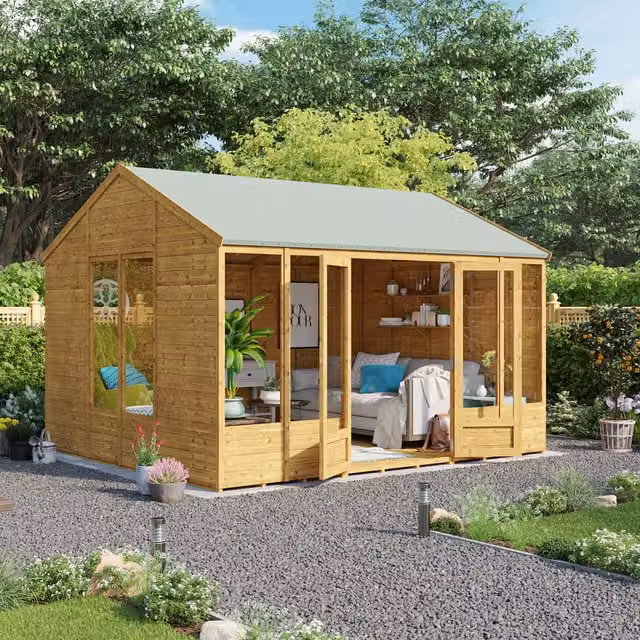 BillyOh Petra Tongue and Groove Reverse Apex Summerhouse in Brown