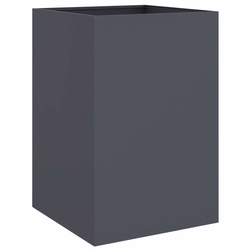 Berkfield Home Anthracite Steel Planter Tub in Black, W: 52 cm, D: 48 cm, H: 75 cm – 2